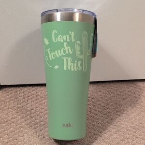 Zak! Designs Insulated Green Tumbler "Can't touch this" Cactus NWT
